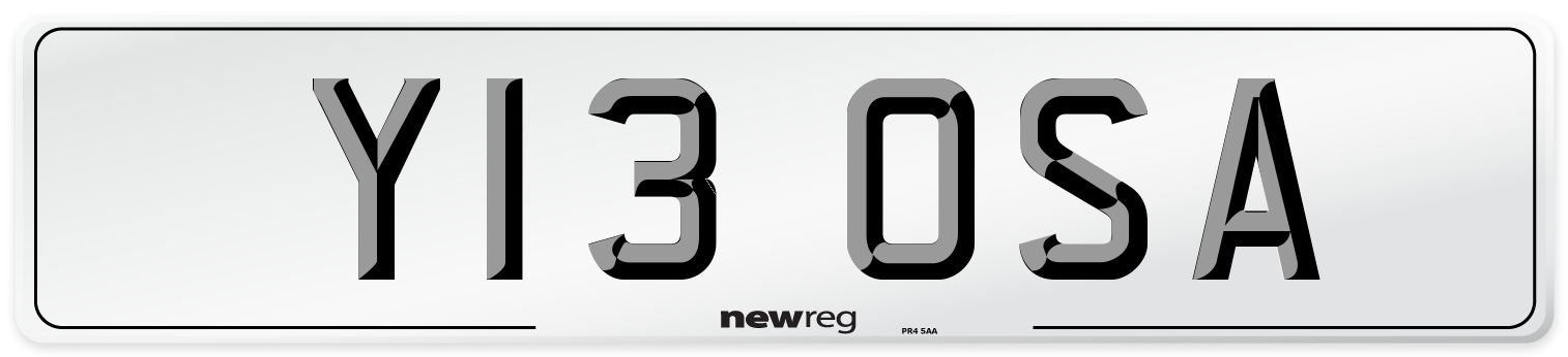 Y13 OSA Number Plate from New Reg